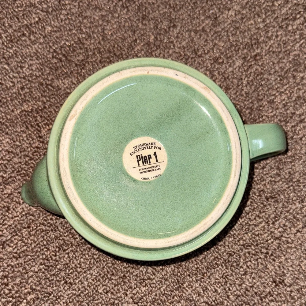 Pier 1 Green Ceramic Teapot